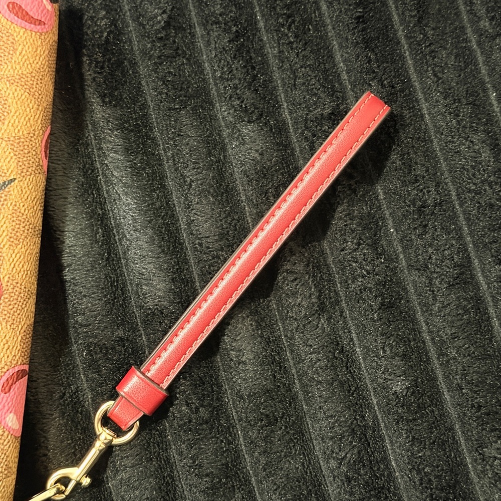 Coach Brown Cherry Print Wristlet - Picture 5 of 13